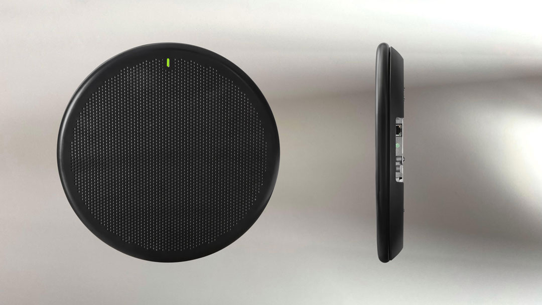 Shure’s DCA901 Planar Array Microphone is a dish-shaped and -sized microphone that uses digitally steerable lobes and onboard digital signal processing to capture on-the-court audio.