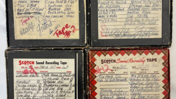 The original tapes self-recorded by Woody Guthrie. Photo: Courtesy of Shamus Records.