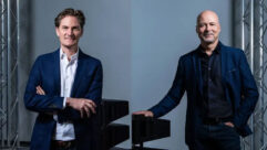 (l-r): d&b group’s incoming CEO Jaako Kaivonen and departing CEO Amnon Harman. Photo: Tom Maurer