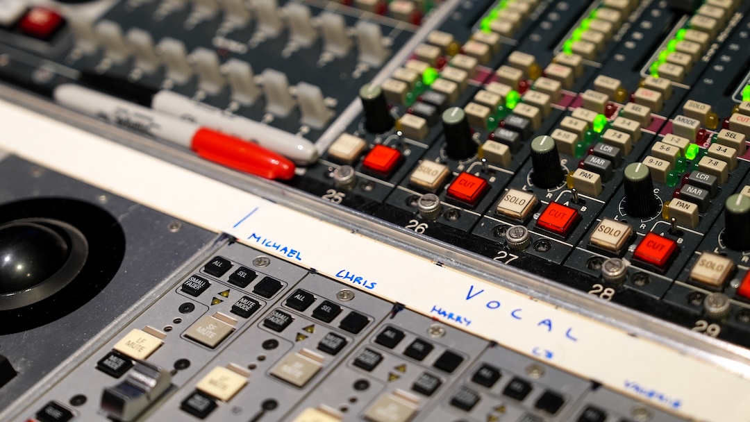 Vox labels on the Neve in the Village Studio D. Photo: KamranV.