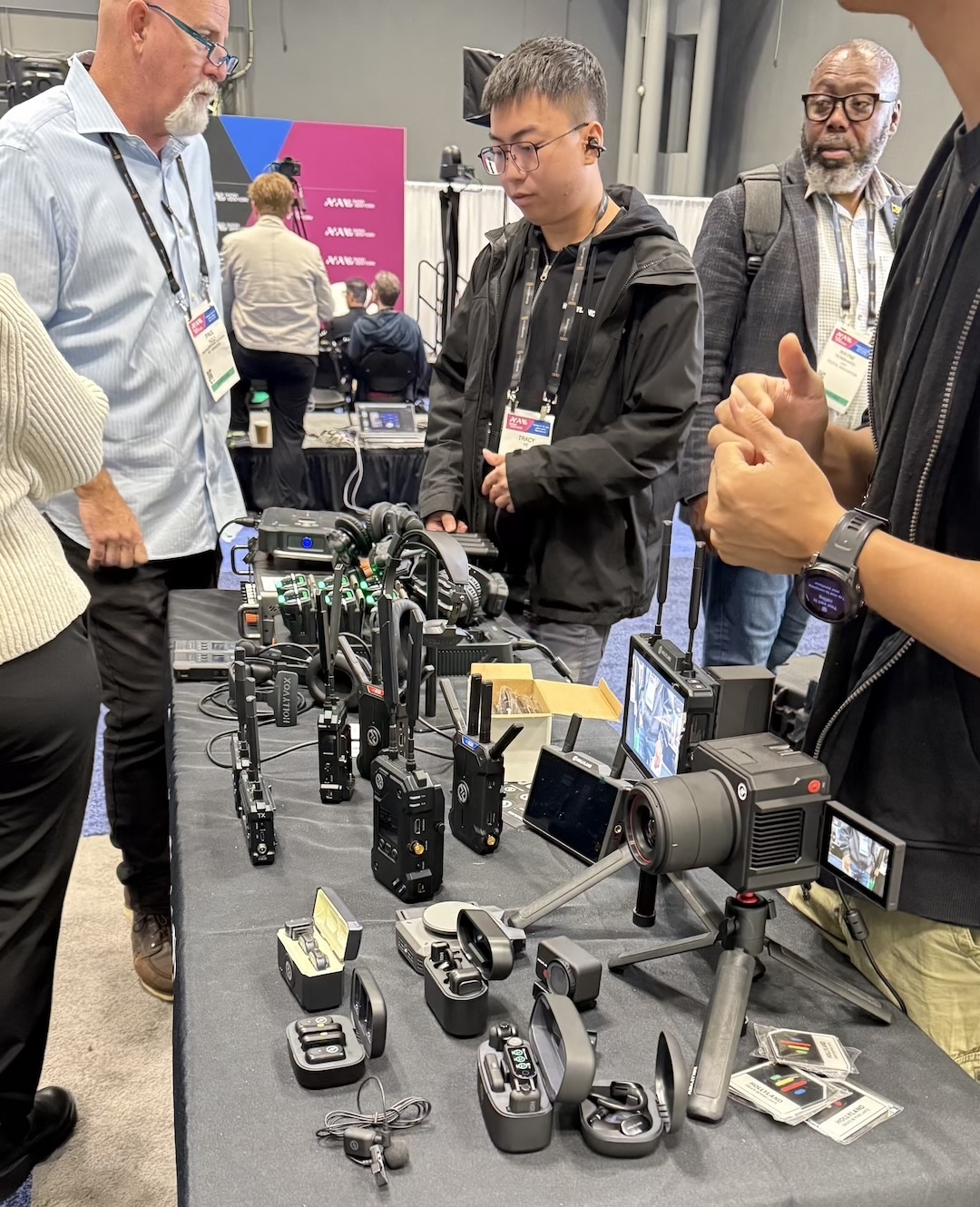 Things were brisk at the Hollyland table, where the brand showed off numerous examples of its wireless offerings.