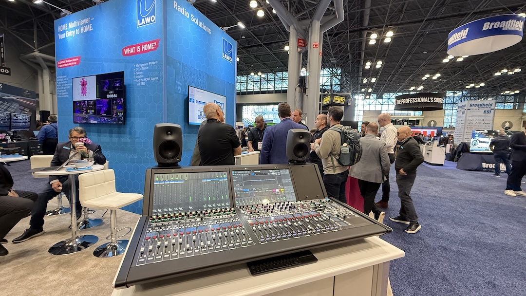 The Lawo booth attracted crowds throughout the show.