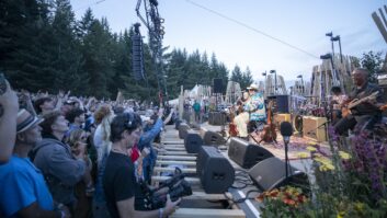 Cascade Sound provided audio for all the artists, including Taj Mahal, seen here, on the main Paddock Stage, using a Martin Audio-oriented P.A. for the event. Photo: Julia Varga