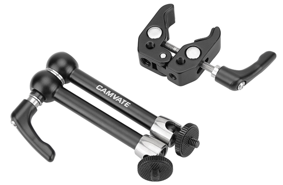 The clamp folded up.