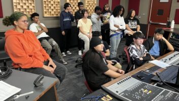 Students inside Florin High School's AMP Academy studio. Photo: Tyrel Tesch