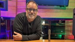 Grammy Award-winning producer and engineer Steve Genewick with his Royer R-121 microphone.