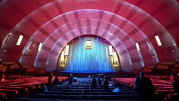 The spatial audio system at Radio City Music Hall uses Holoplot speakers supplemented by L-Acoustics surrounds and fills. Photo: Clive Young.