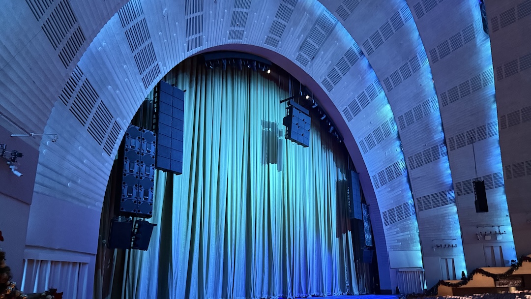 The Sphere Immersive Sound system is comprises of Holoplot speakers with more than 7,000 individually amplified drivers. Photo: Clive Young.