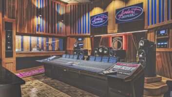 Studio B at Ardent, pictured from the SSL Duality Fuse console and showing off the extensive outboard collection in the producer’s desk. Photo: Chase Pierson.