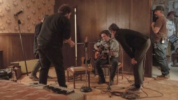 Preparing on the Colts Neck house set. Note the TEAC 144 recorder on the far left. Photo: Macall Polay/20th Century Studios.