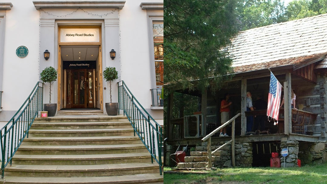 Abbey Road and The Cash Cabin Studio. Photos: Future, and Peter Bischoff/Getty Images.