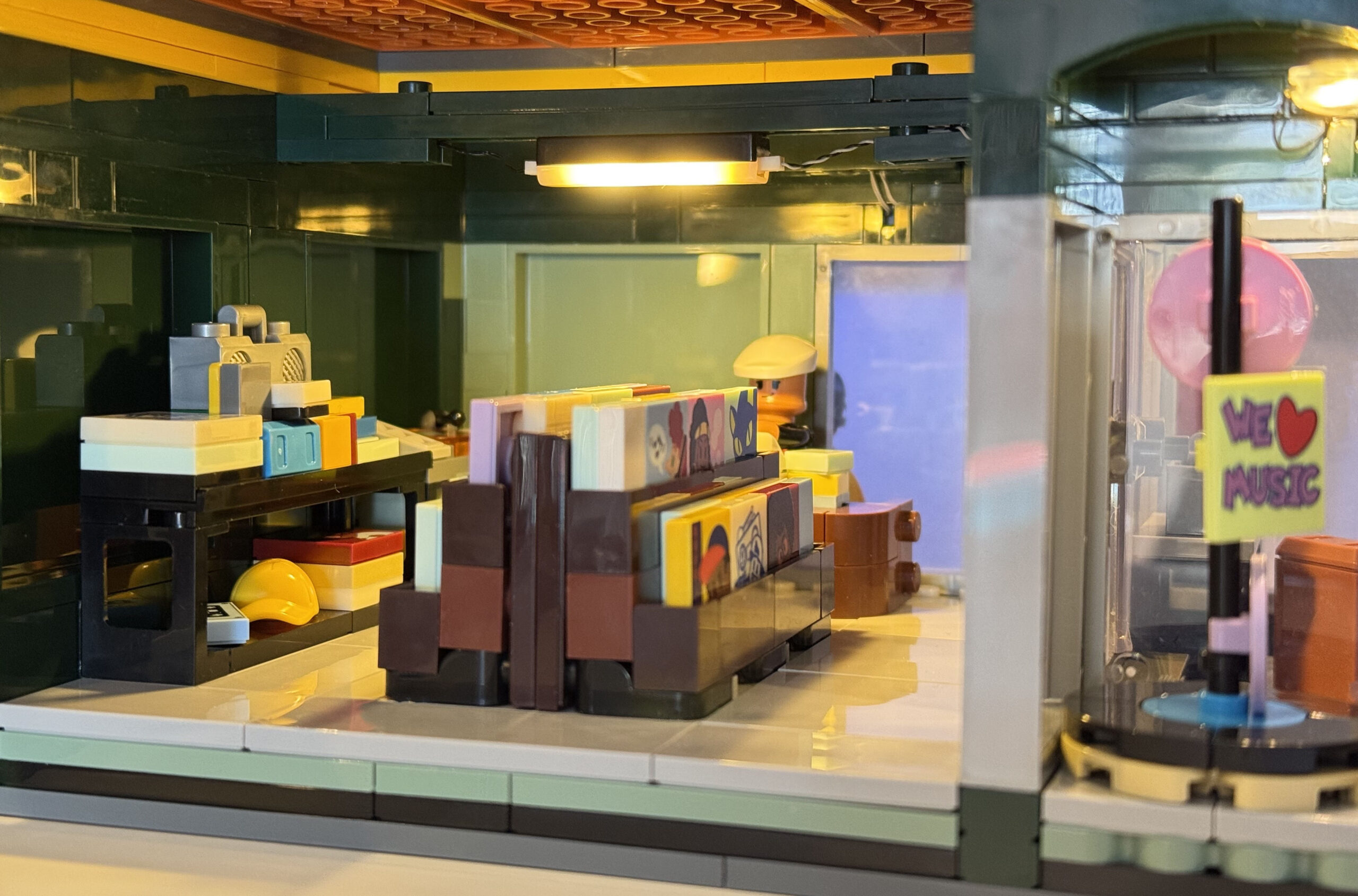 Details in the record shop range from a variety of album covers to a whopping $150 rung up on the cash register. Photo: Future.