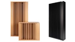 GIK Acoustics Q11D Diffuser, shown in different finishes and sizes.