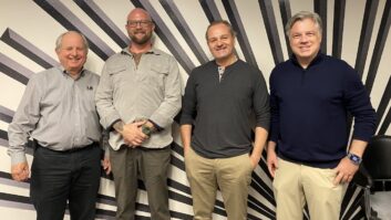 LD Systems co-founder and president, Rob McKinley; Zach Boswell, general manager, ILIOS Productions; founder, president and senior ops manager of ILIOS Productions, Bryan Azar; and Dejan Gagic, director of finance and administration at LD Systems.