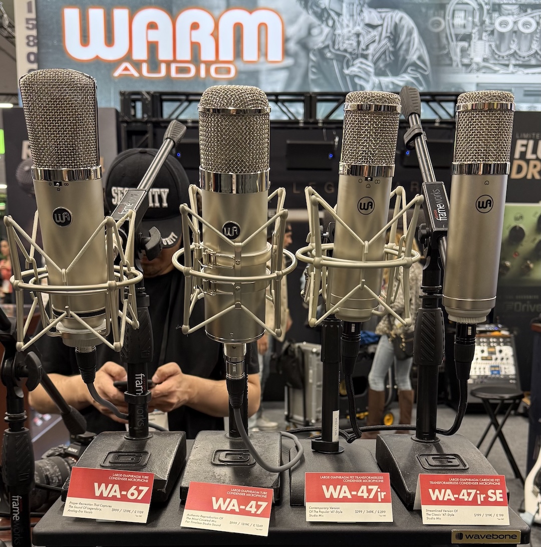 Warm Audio had a bevy of mics on display to be tried out by one and all. 