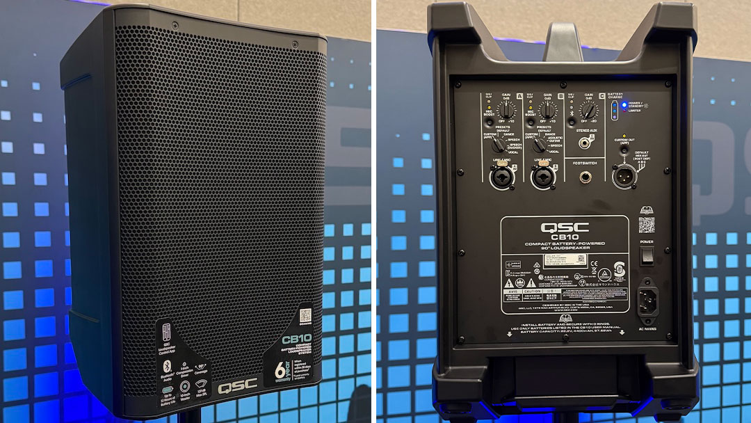 QSC unveiled its new CB10 compact battery-powered loudspeaker system, which went on to win a Mix Best of Show Award.
