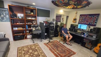 Engineer Rich Mouser, owner of Mouse House Studio, set up a new hybrid workflow in his temporary studio in San Gabriel, after losing everything in the Eaton Fire. Photo: Courtesy of Rich Mouser.