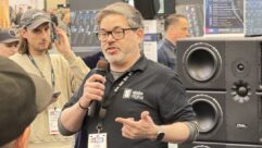 Chad Carrier, VP of Products at Slate Digital, introduced the new ML-2A VMS mics at NAMM 2026. Photo: Future.