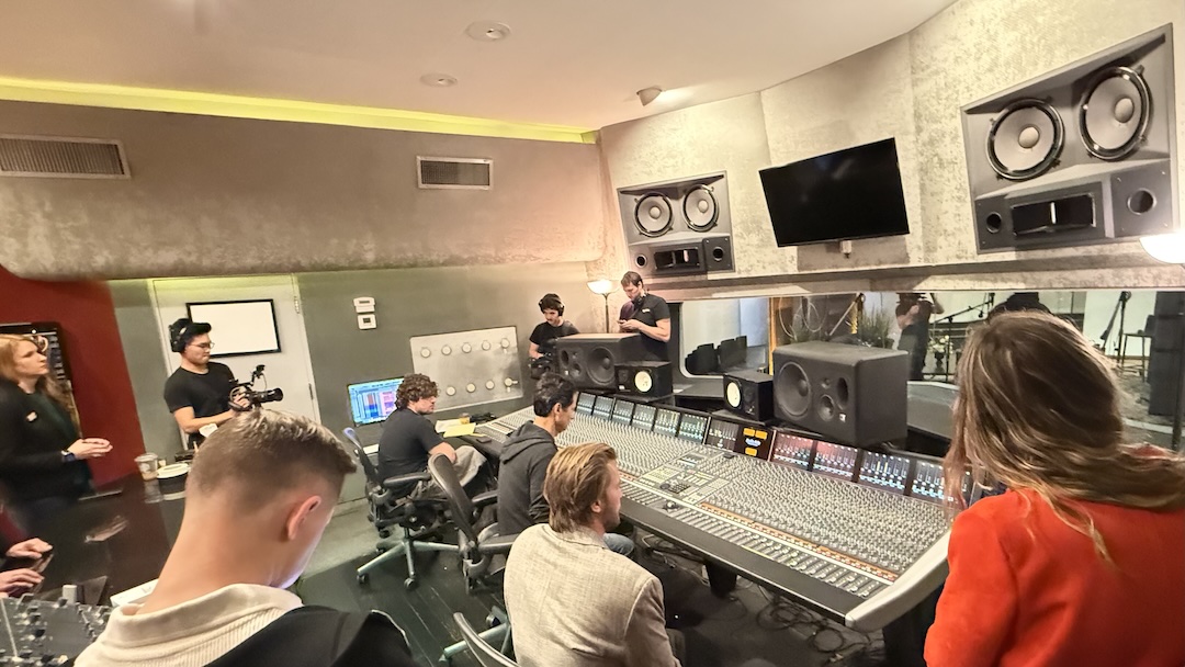 Visitors headed to the control room of Studio 6 to watch the live recording session. 