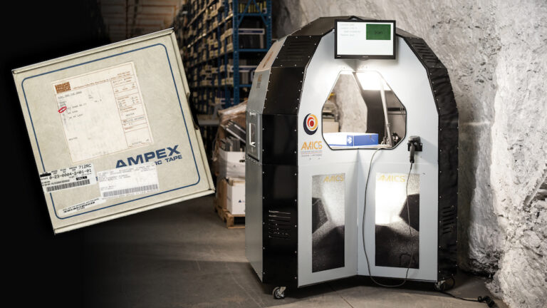 Iron Mountain Entertainment Services’ (IMES) Automated Media Image Capture System (AMICS) shown at the IMES facility in Boyers, Penn. Photo: Courtesy of Iron Mountain.