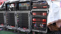 Some of ATK Audiotek's Focusrite racks on-site at the Super Bowl.