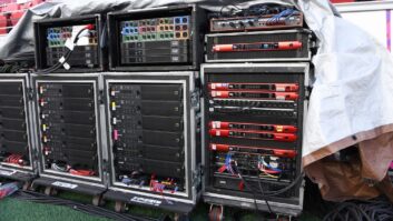 Some of ATK Audiotek's Focusrite racks on-site at the Super Bowl.