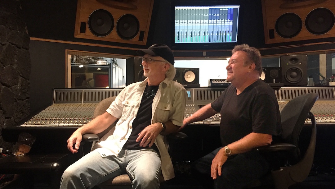 Greg Rahn, left, with engineer Joel Jaffe in Studio D. Courtesy of Greg Rahn.
