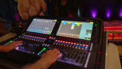 A modern-day Allen & Heath Avantis console inside the 160-year-old Nevada Theatre.