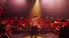 Jon Baptiste revs up the Montreux Jazz Festival Miami crowd inside The Hangar. Photo: Valerie Chaparro