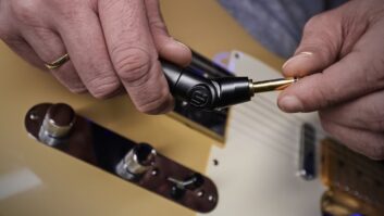 Adam Hall Cables’ Flipjack cable’s TS plug can convert from straight to right-angle in seconds.