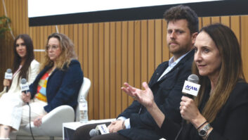 Panelists Erin McFarlane, Dhar Mann Studios; Susan Rovner, aTwist; Scott Brown, Second Rodeo Productions; and Jana Winograde, aTwist.