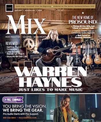 Warren Haynes on the cover of the April 2026 issue of Mix. To subscribe for free, click HERE.