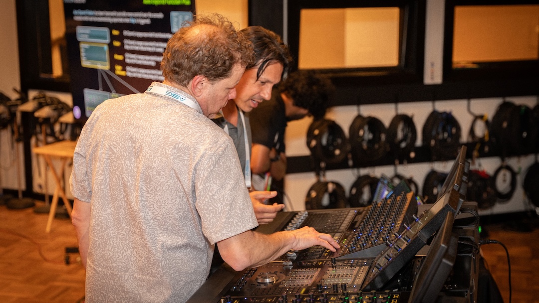 In between the panels and demos, Avid’s Jeff Komar offered attendees one-on-one attention and insider insights across a range of workflows. Photo: Future/Kevin Craig
