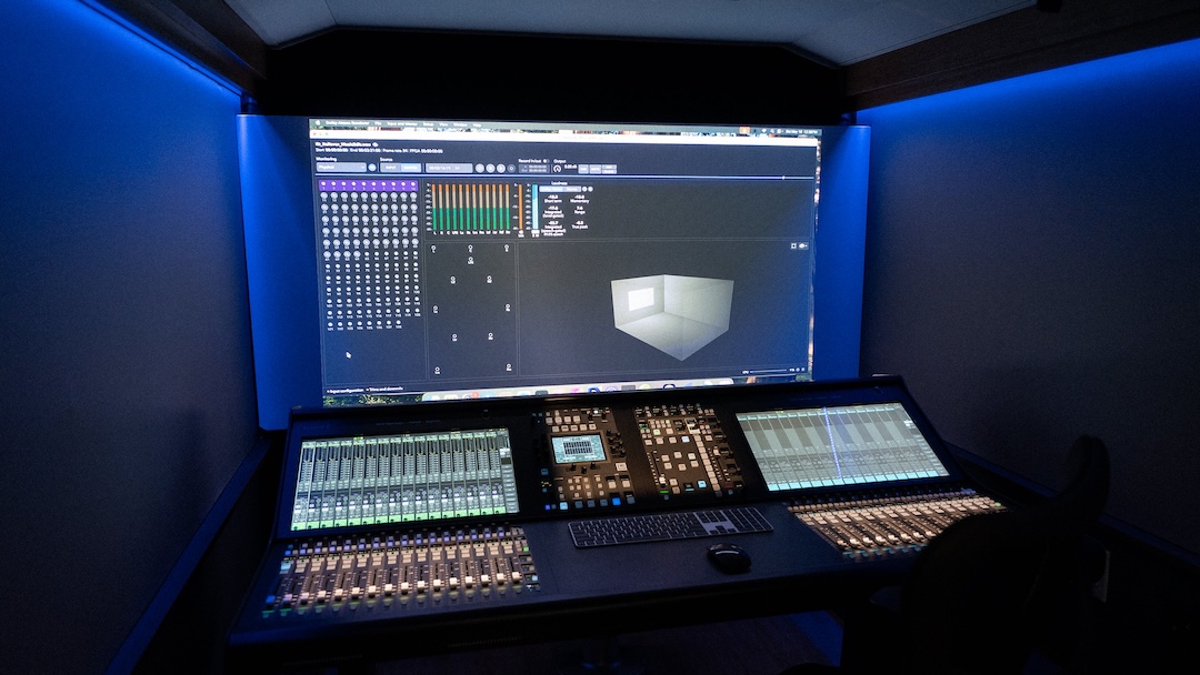 The exterior and interior of the new Sweetwater Airstream mobile Dolby Atmos production/mix studio, with acoustics and design by the team at Russ Berger Design Group. Photo: Future/Kevin Craig