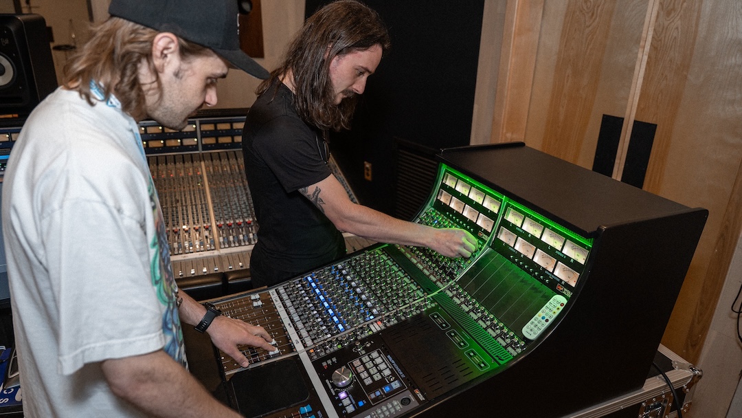 Attendees get a rare up-close, hands-on look at an 8-channel bucket of a custom Wolff Audio Console, set up for the day in Studio Six at Curb 28 Studios. Photo: Future/Kevin Craig