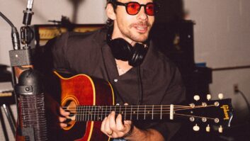 Grammy-winning singer, songwriter and producer Matthew Koma with his AEA R88 stereo ribbon microphone. Photo credit: Brynn Osborn.
