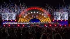 Confetti cannons go off during The Boston Pops Firework Spectacular at Hatch Memorial Shell on July 4, 2026. Photo: Christian Kantosky/The Boston Globe via Getty Images.