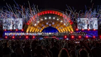 Confetti cannons go off during The Boston Pops Firework Spectacular at Hatch Memorial Shell on July 4, 2026. Photo: Christian Kantosky/The Boston Globe via Getty Images.