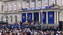 Eastern State Productions tackled all the audio duties when the NBA champion New York Knicks were presented with keys to the city.