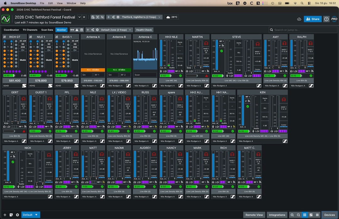 SoundBase has fully integrated Spectera into its brand-agnostic RF planning and management application