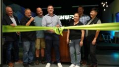 Shure associates stand alongside Rock Nashville and Soundcheck Partners while opening expanded Nashville office (l-r): Kevin Smith, Ryan Smith, Robert Bull (ECCHO Live / Clair Global / Rock Nashville), Sean Bowman, Kindal Jumper (Soundcheck), Jason Waufle, Jenn Liang-Chaboud