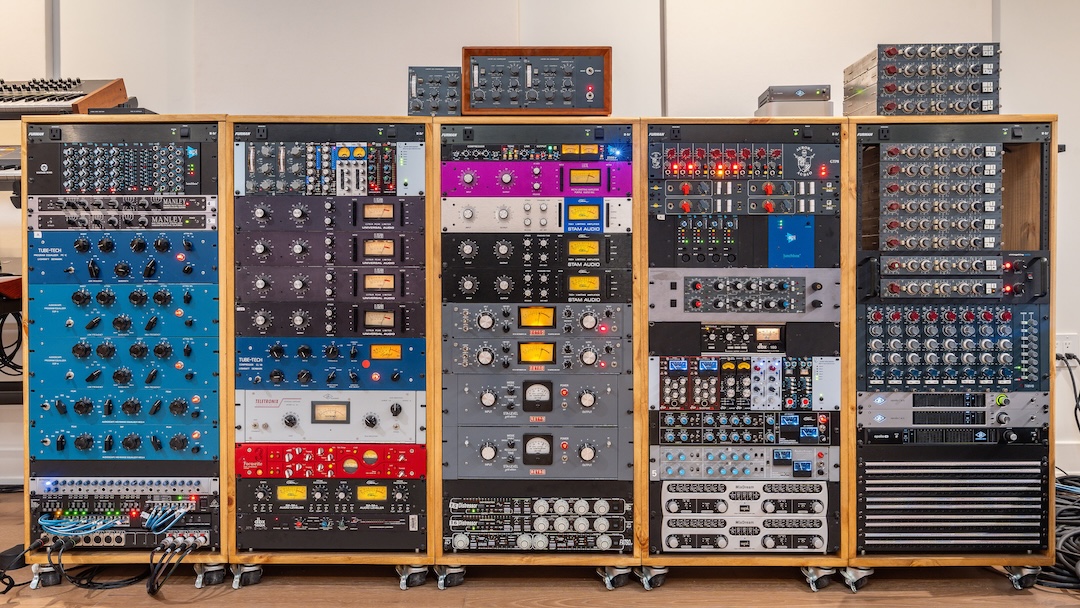 Yip, who says he checks Reverb nightly, has amassed a vast collection of outboard gear, some of it in these racks in Studio 4. Photo: A1R Media