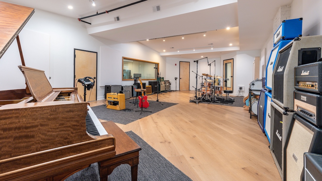 Studio 4’s spacious live room houses a Steinway piano plus amplifiers and drums Yip has collected over the years. Photo: A1R Media