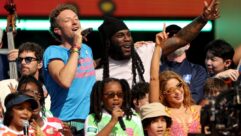 Coldplay Chris Martin performed at the FIFA World Cup 2026 Final Halftime Show using a Shure ADX handheld microphone transmitter. Photo: Tullio Puglia - FIFA/FIFA via Getty Images