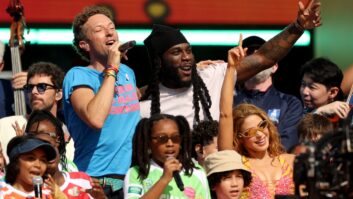 Coldplay Chris Martin performed at the FIFA World Cup 2026 Final Halftime Show using a Shure ADX handheld microphone transmitter. Photo: Tullio Puglia - FIFA/FIFA via Getty Images