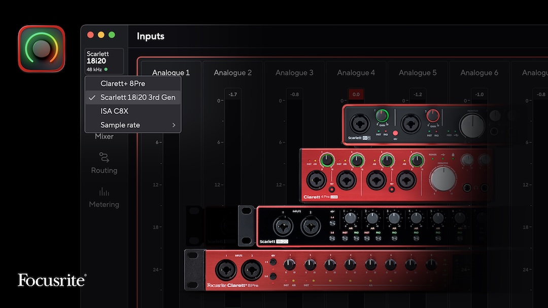 More Focusrite audio interfaces are now compatible with the company’s Control 2 app.