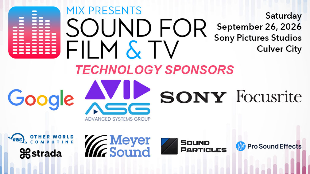 Tech Partners Announced for 13th Annual Mix Sound for Film & TV Event