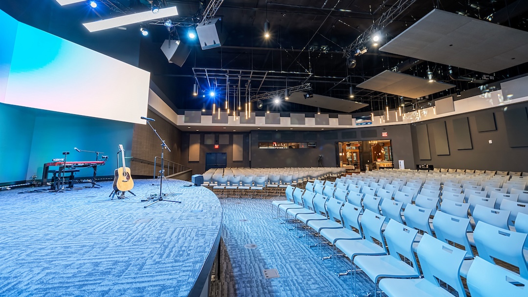 The former would-be casino is now an 800-seat worship facility.