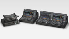 (l-r): Yamaha's new RUio devices, DM5 Compact console and DM5 console.