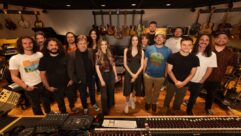 A reunion of engineers and creatives who started their careers with Kalmusky at Addiction Sound Studio and are now leading the next generation. From left: Cam Solon, engineer; Connor Theriot, engineer; Greg Sanchez, Addiction Tech; Alberto Sewald, engineer; David Kalmusky; Madison Cain, former studio partner; Carly McKillip-Savard, vocal production and engineer; Amy Peters, vocal production and engineer; Sofie Pederson, editor and engineer; J.D Halstead, assistant engineer; Ethan Barrett, head engineer; Ari Phillips, house Engineer; Roland Gnadt, assistant; David Shivers, head engineer; Bobby Louden, engineer. Photo: Brittany Rogers